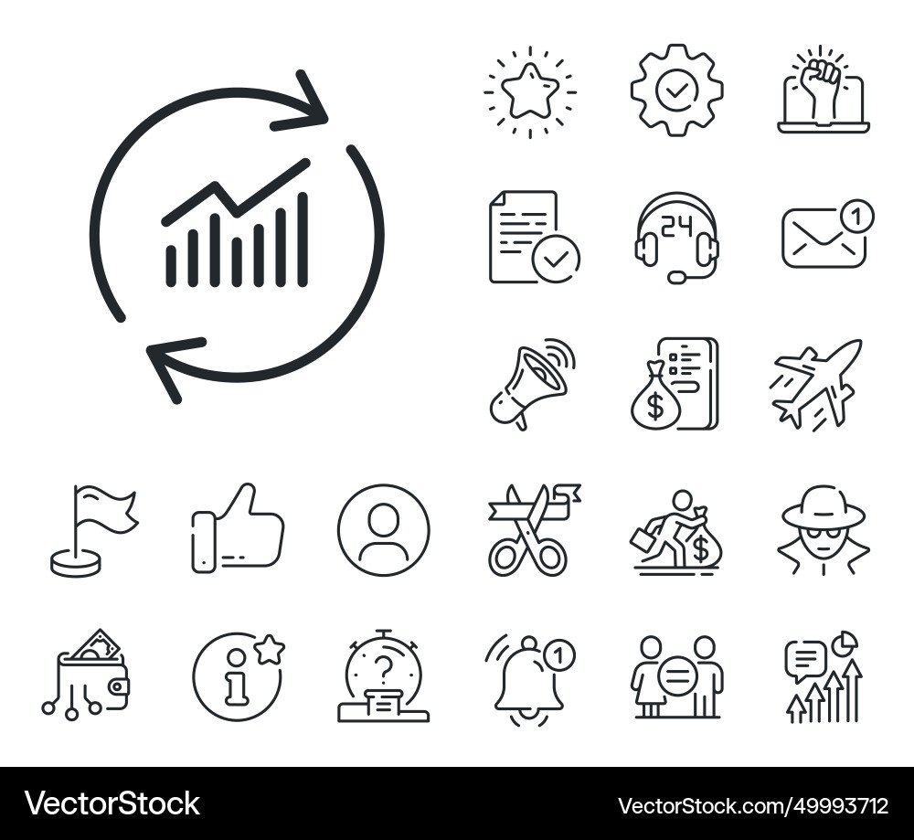 Update Report Chart Graph Line Icon vector image