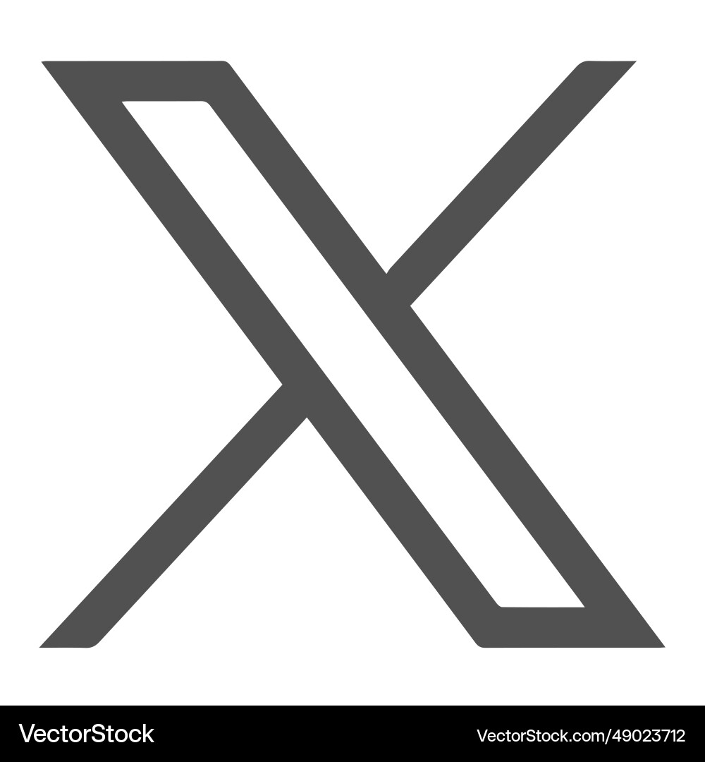 X twitter app icon with gray color Vector Image