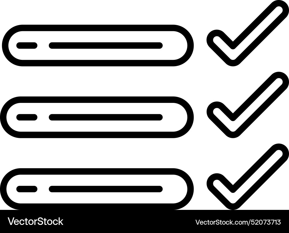 A series of check marks are arranged in row A series of check marks are arranged in row vector image