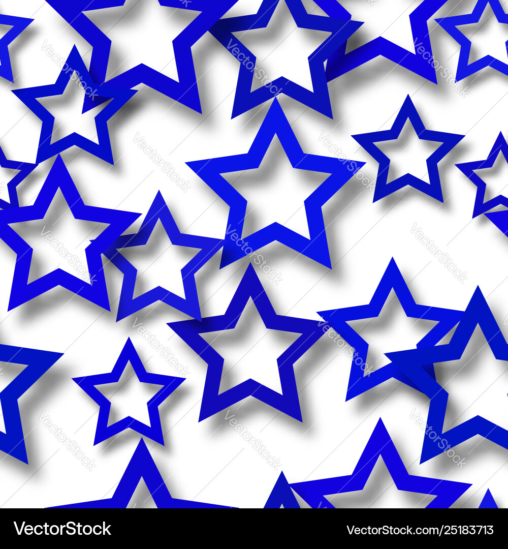 Abstract seamless pattern stars with shadows vector image