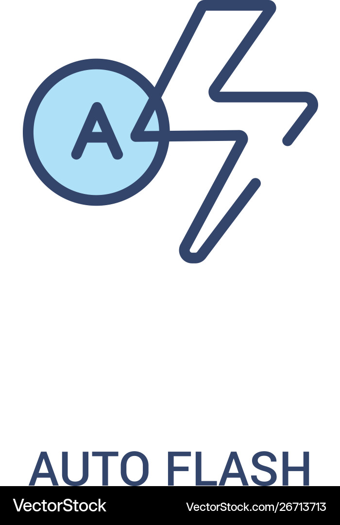 Auto flash concept 2 colored icon simple line Vector Image