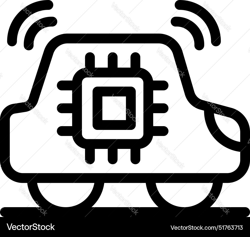 Autonomous car using wireless communication Vector Image