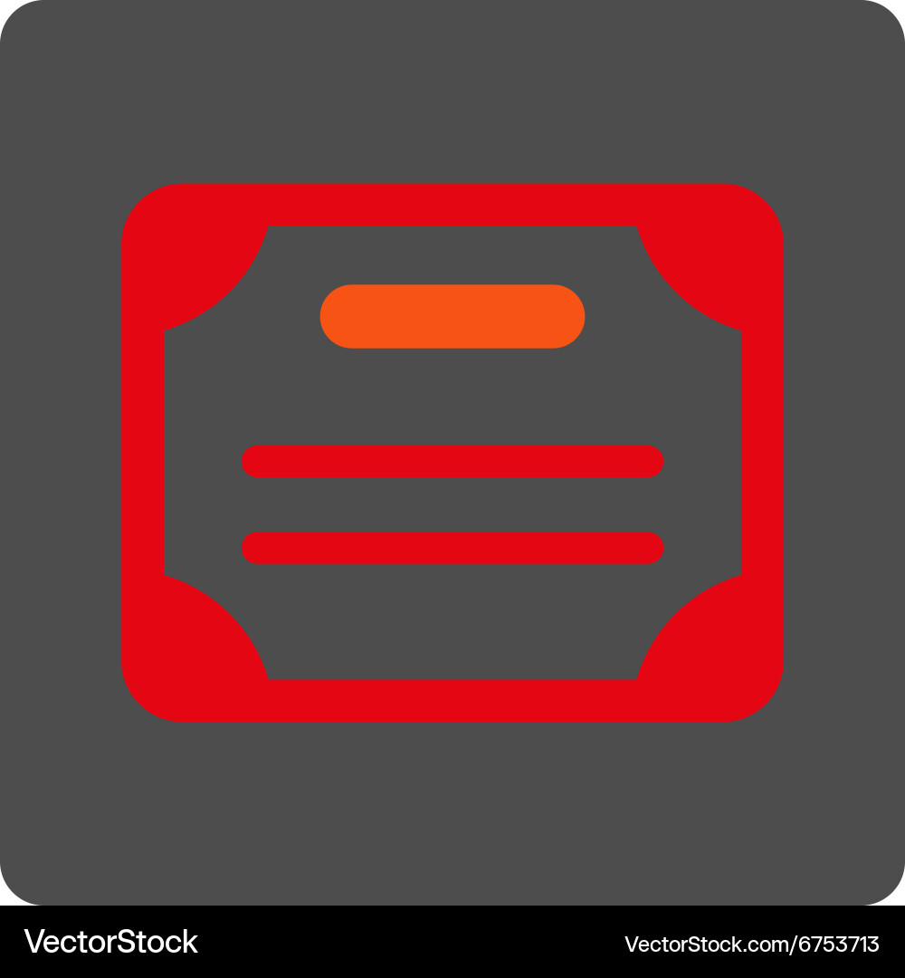 Certificate rounded square button Vector Image