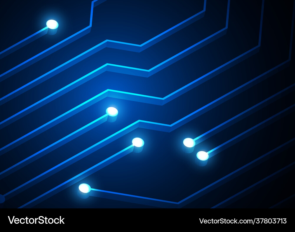 Circuit technology background with hi-tech vector image
