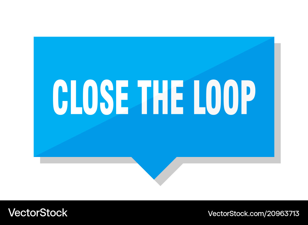 Close the loop price tag vector image