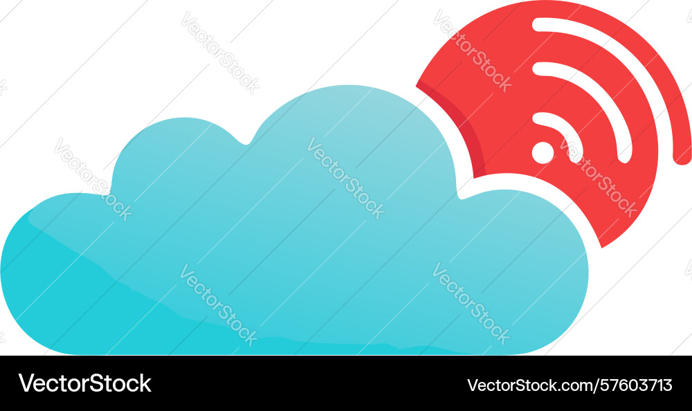Cloud computing wireless data streaming icon vector image