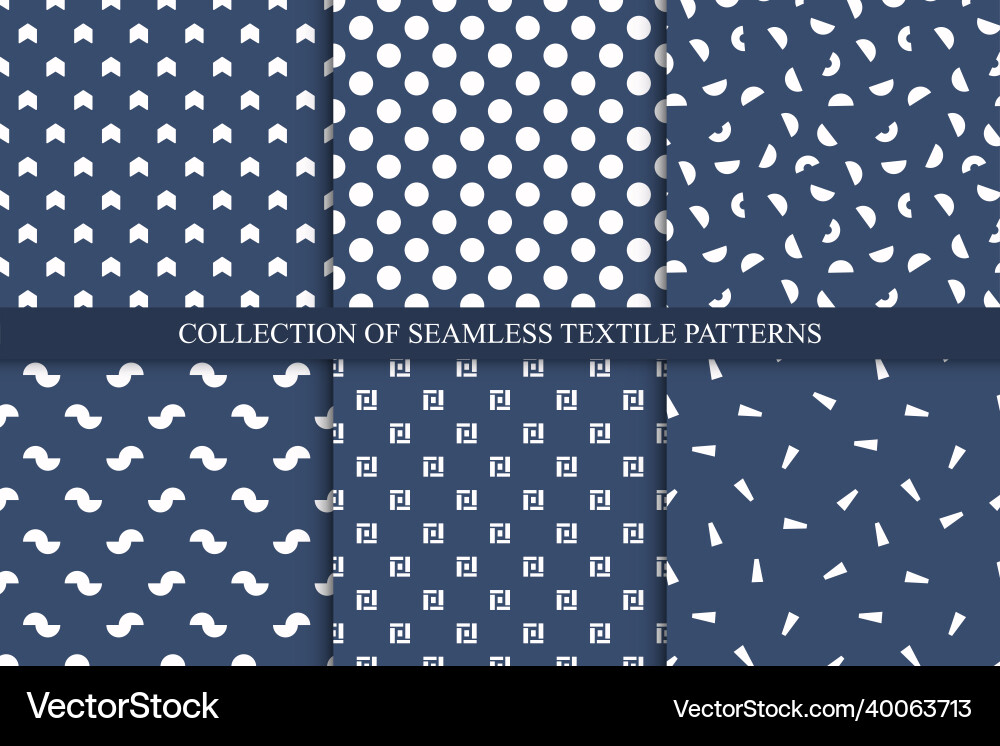 Collection of simple seamless stylish patterns Collection of simple seamless stylish patterns vector image