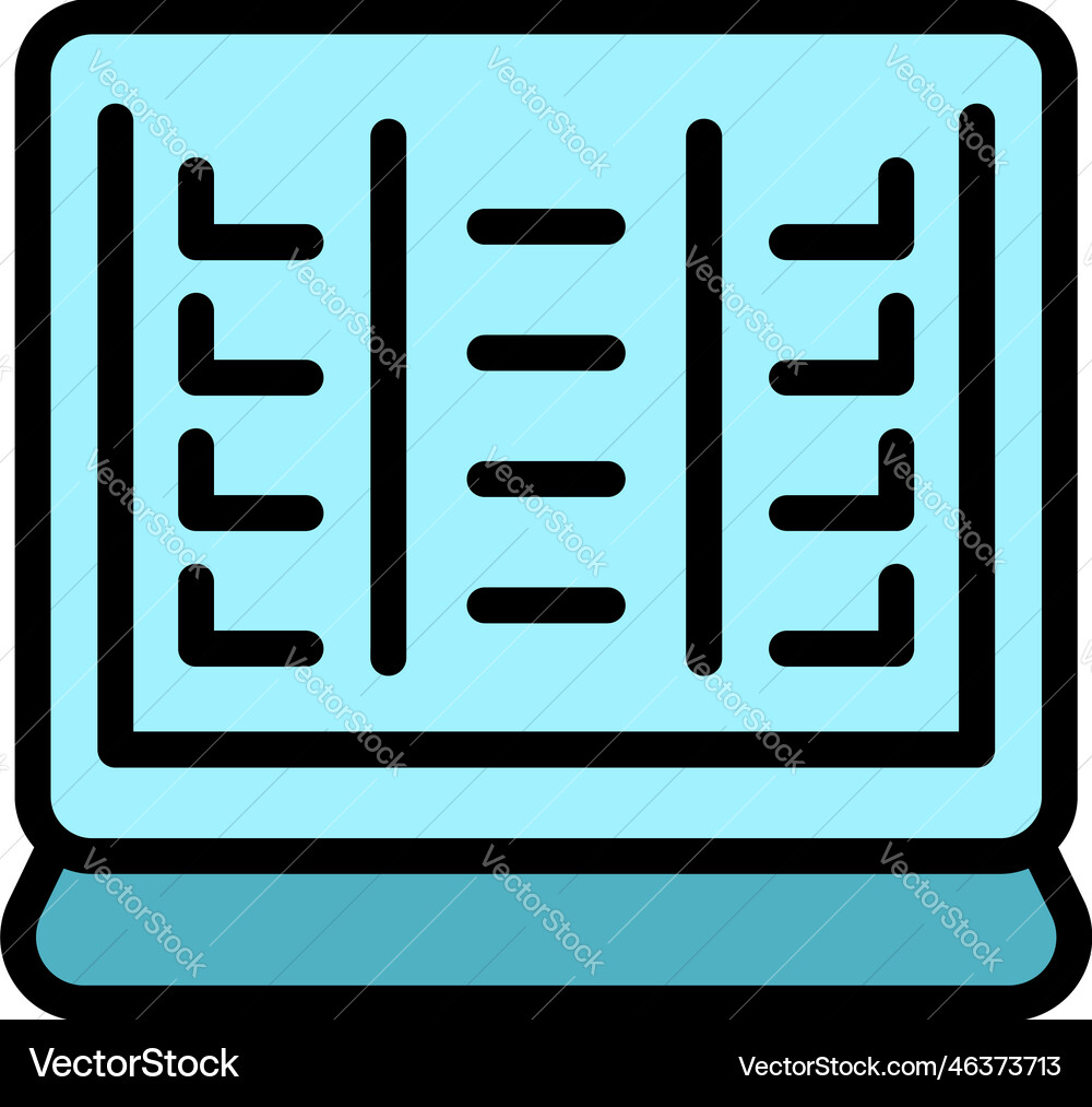 Computer task schedule icon flat Computer task schedule icon flat vector image