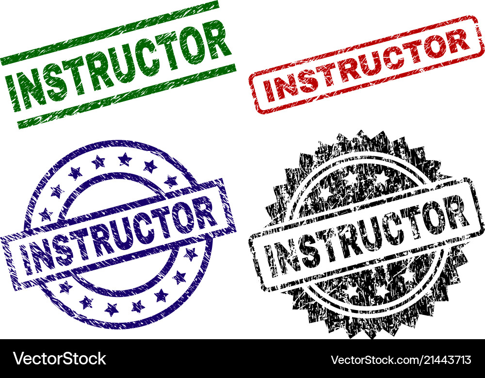 Damaged textured instructor stamp seals Damaged textured instructor stamp seals vector image