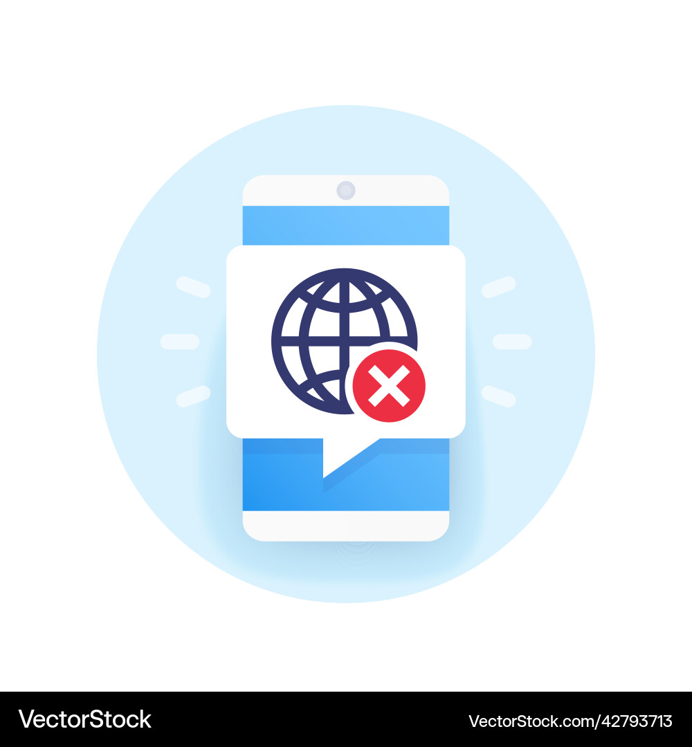 Disconnect or offline no internet access vector image