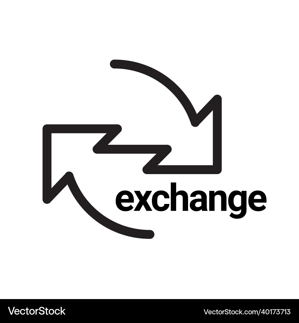 Exchange arrow icon symbol or emblem vector image