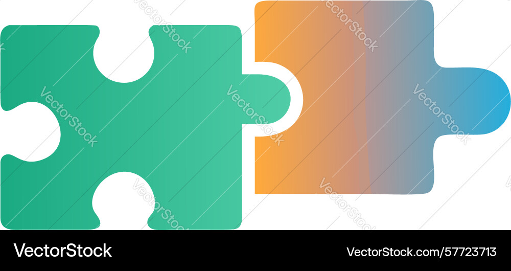 Gradient puzzle pieces for abstract solution vector image