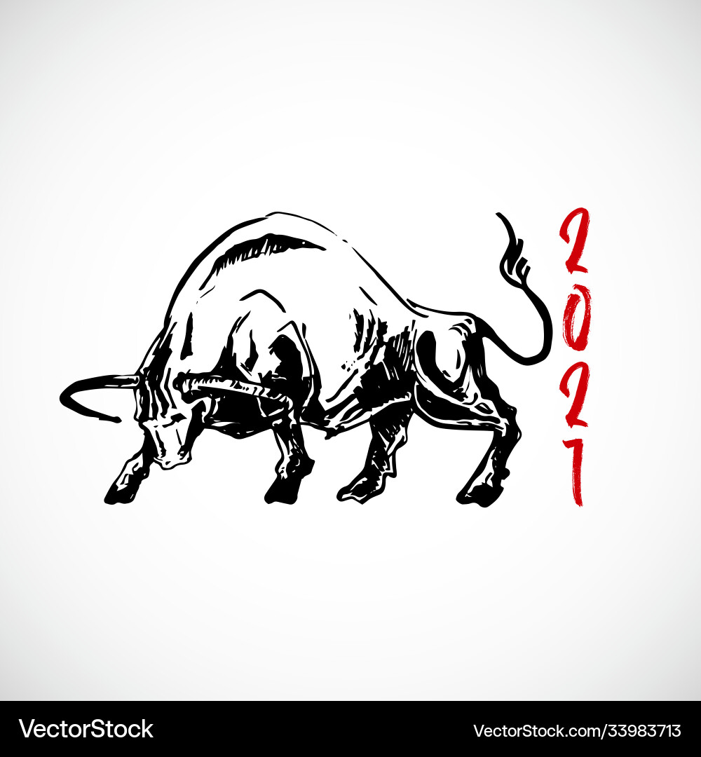 Happy chinese new year 2021 emblem Happy chinese new year 2021 emblem vector image