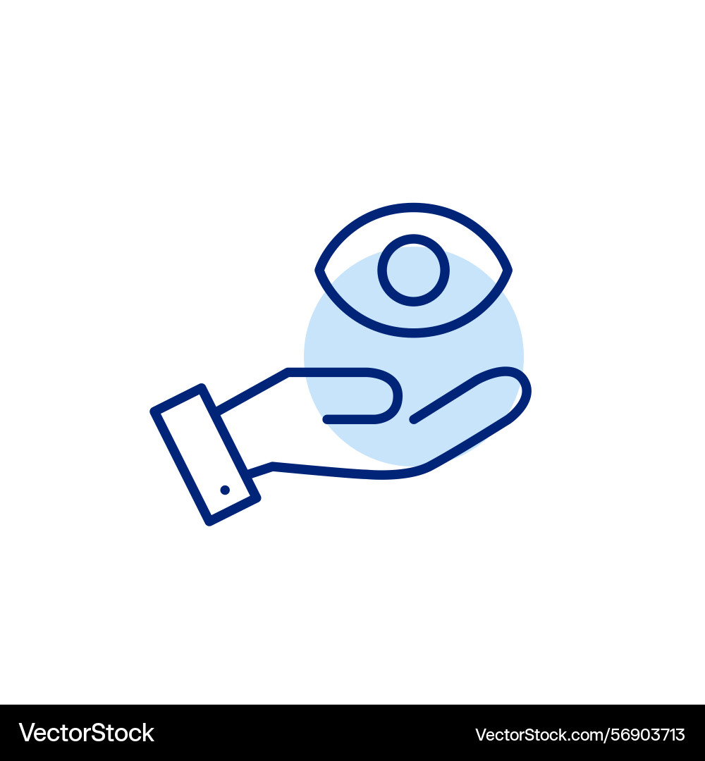 Ikone des Auges in der Hand symbolisieren Schutz Ikone des Auges in der Hand symbolisieren Schutz Vektorbild
