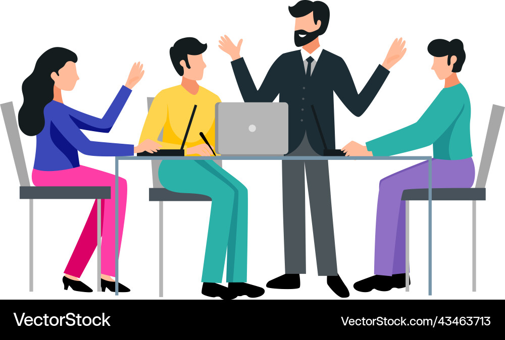 Lesson with students composition Lesson with students composition vector image