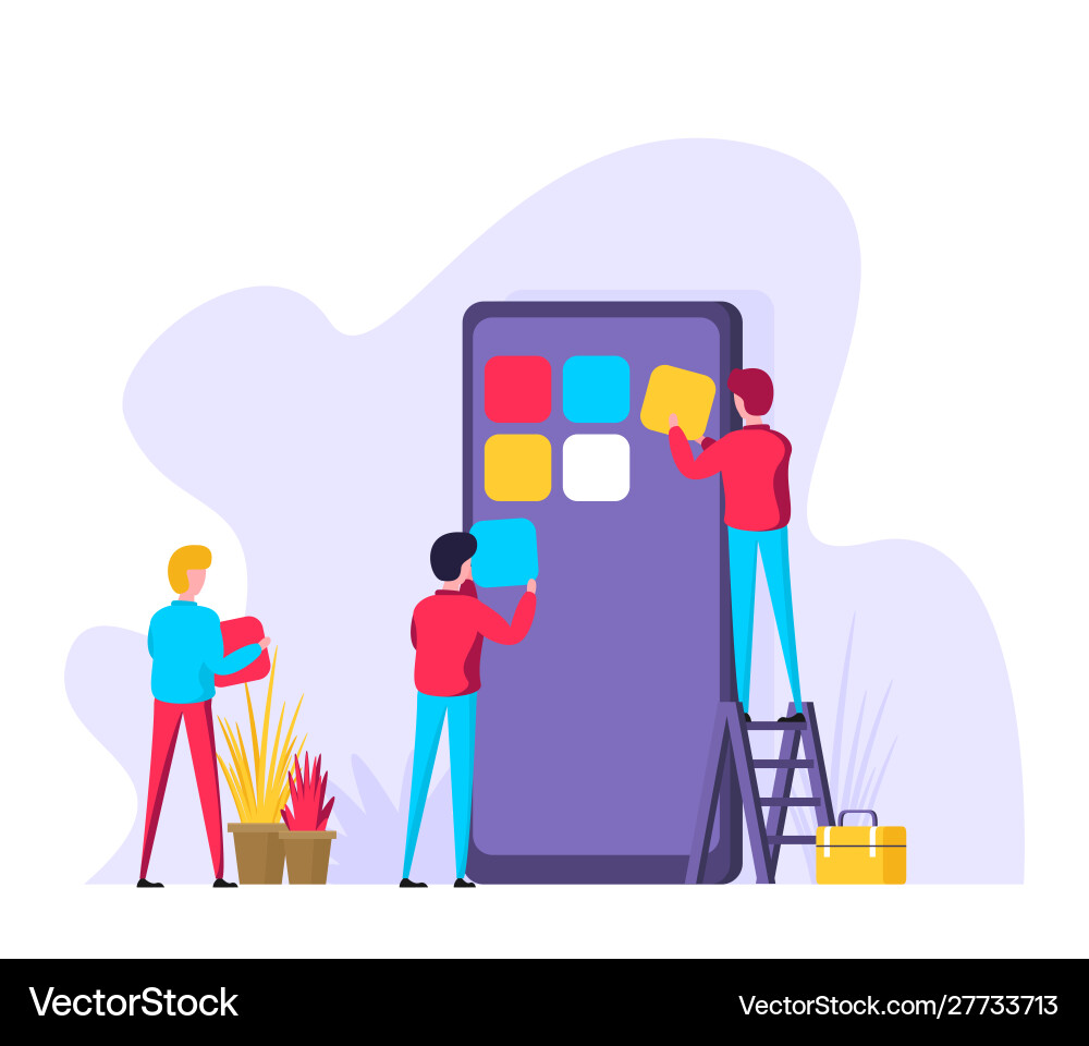 Mobile application development concept Mobile application development concept vector image