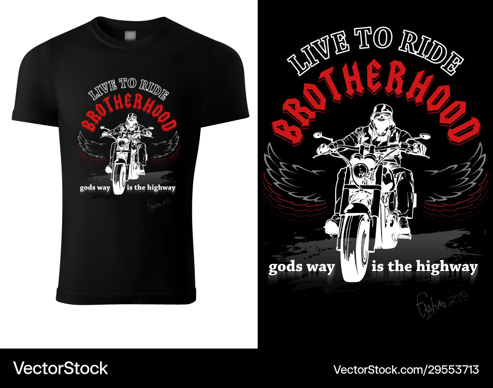 Motorcycle Brotherhood T-Shirt Vector Image