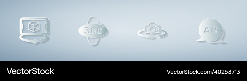 Set 3d modeling 360 degree view and augmented Set 3d modeling 360 degree view and augmented vector image