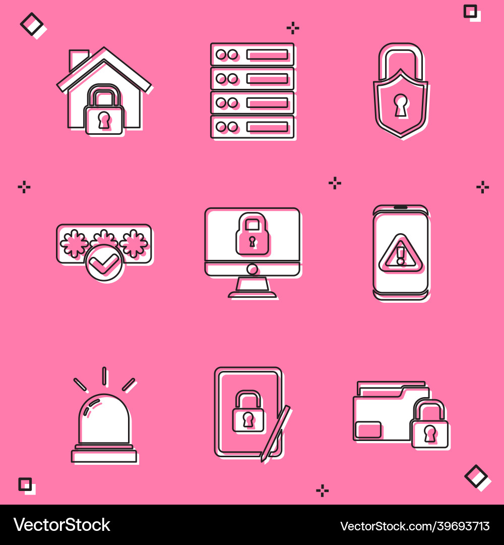 Set house under protection server data web Set house under protection server data web Vector Image