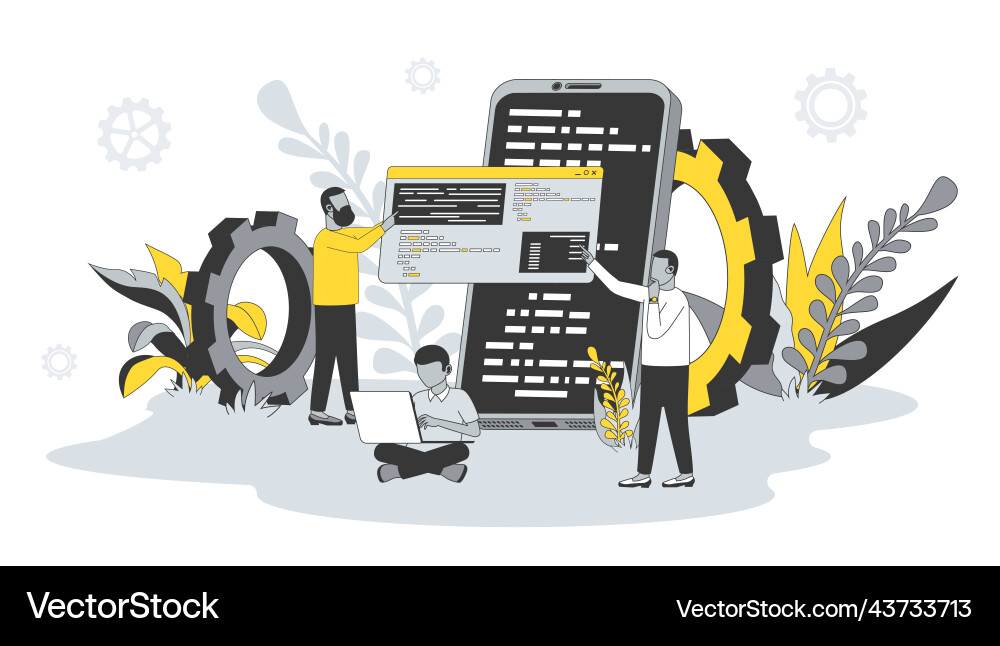 Software development concept in flat design Software development concept in flat design vector image