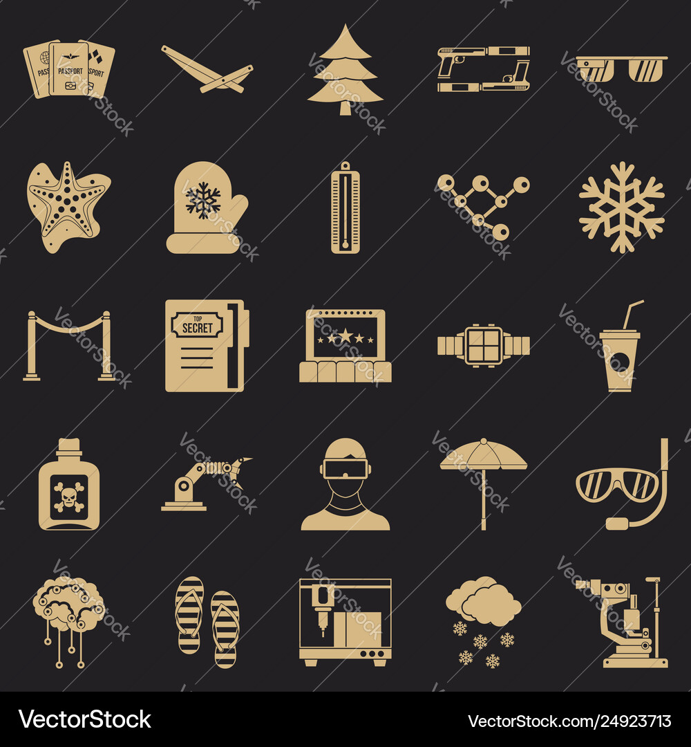 Spectacles icons set simple style Vector Image