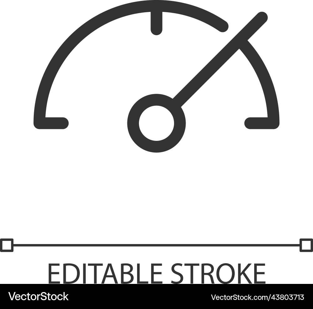 Speedometer pixel perfect linear ui icon Speedometer pixel perfect linear ui icon Vector Image