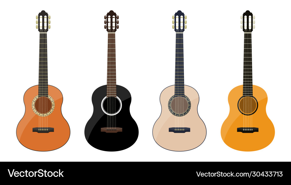 Stylish classical guitar Royalty Free Vector Image