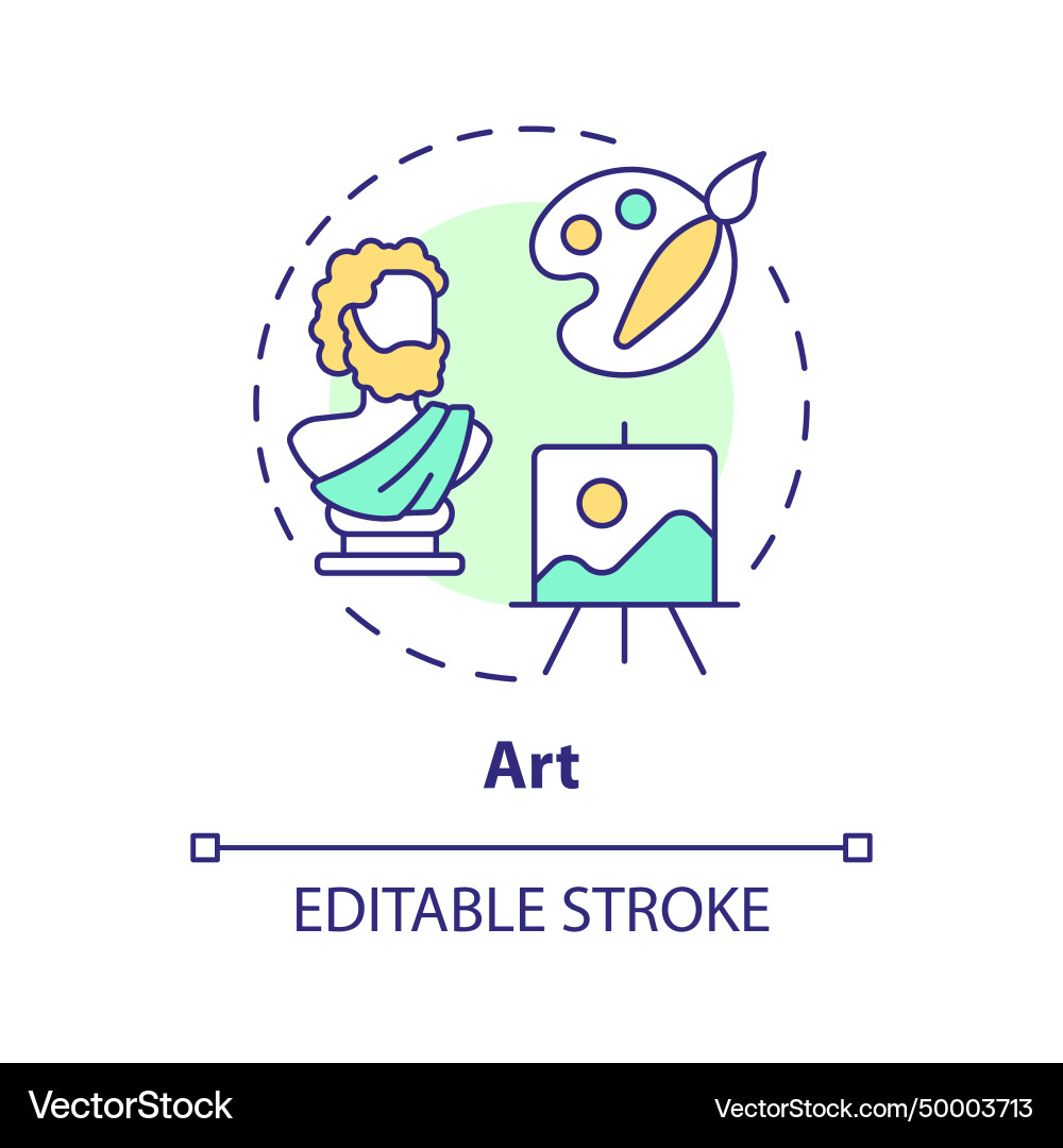 Thin line simple colorful art icon concept Thin line simple colorful art icon concept Vector Image