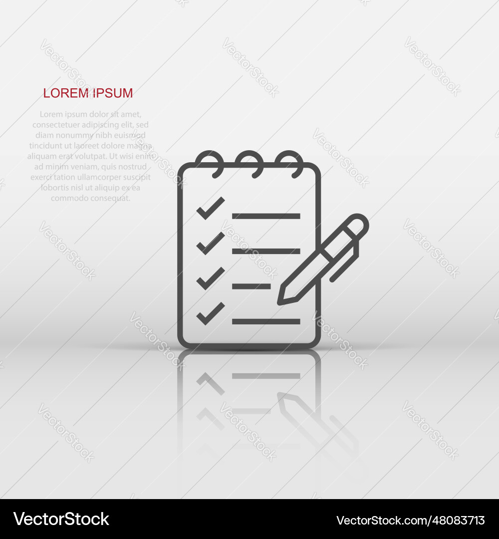 To do list icon in flat style document checklist To do list icon in flat style document checklist vector image