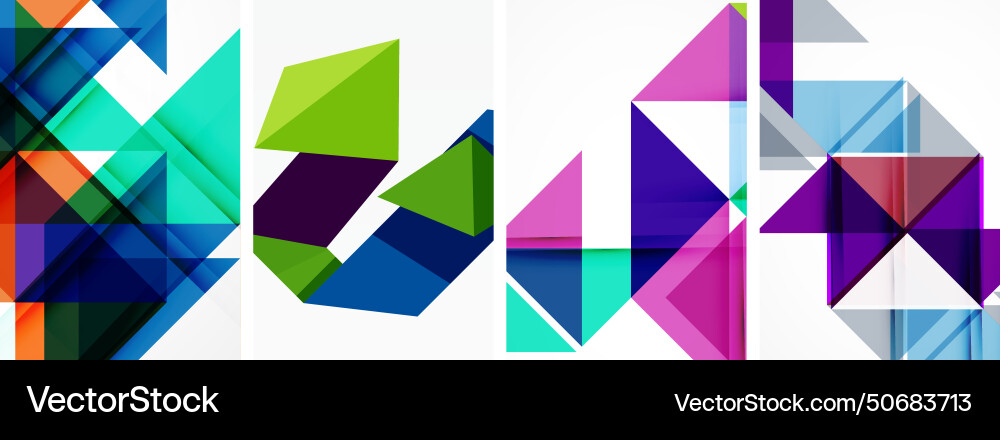 Triangle poster geometric background set Vector Image
