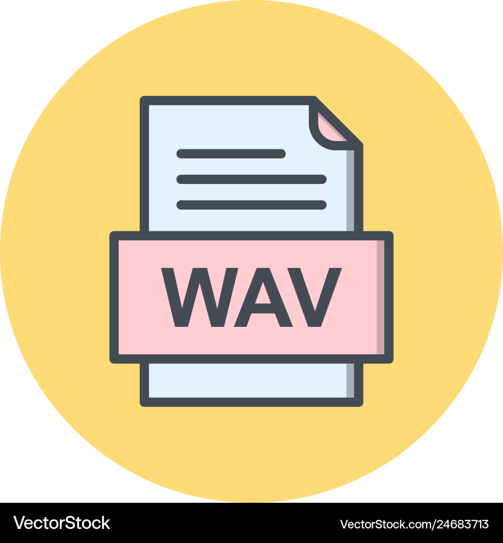 Wav file document icon Vector Image