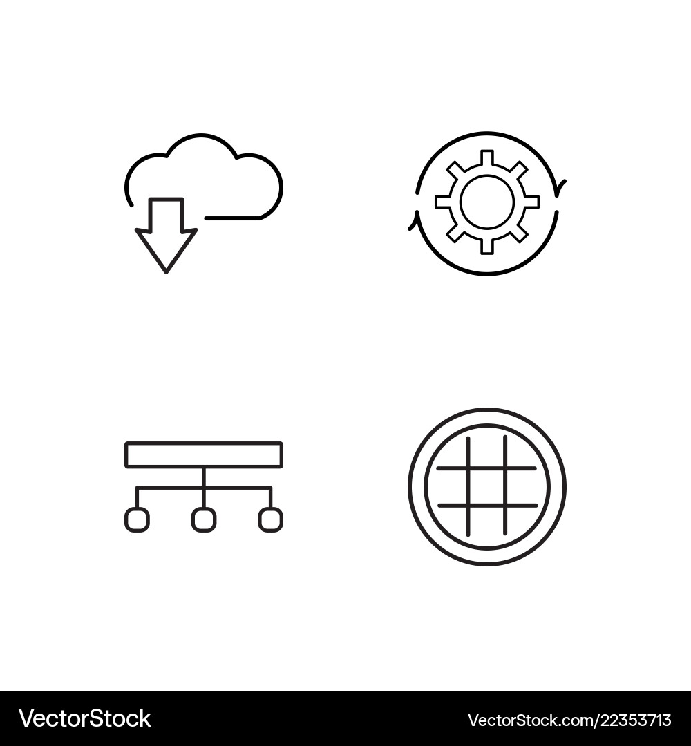 Web simple outlined icons set vector image