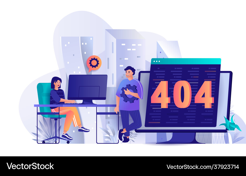 404 page error concept in flat design 404 page error concept in flat design Vector Image