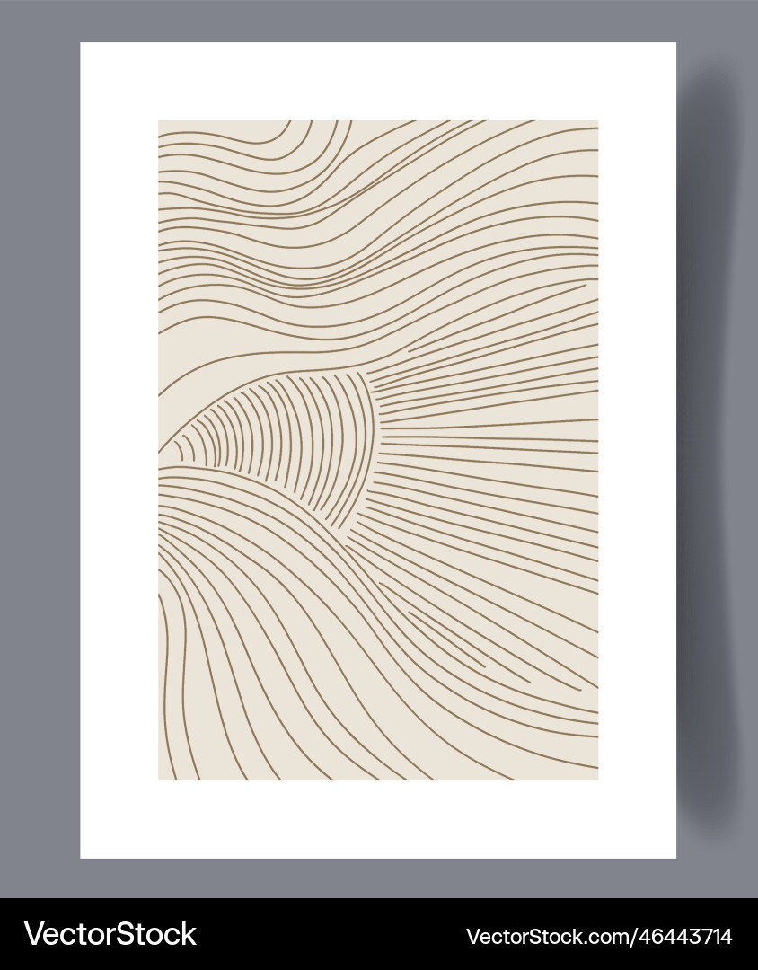 Abstract lines simple composition wall art print Vector Image