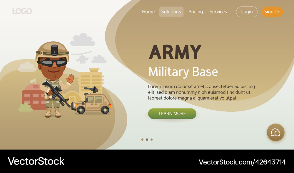 Army website template Army website template vector image