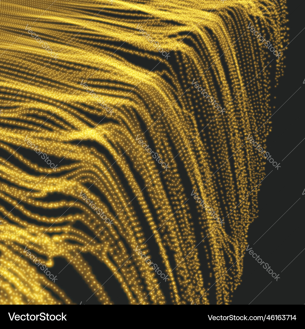Array with dynamic emitted particles 3d glowing Array with dynamic emitted particles 3d glowing Vector Image