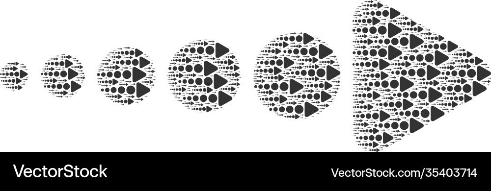 Arrow right recursive mosaic itself icons vector image