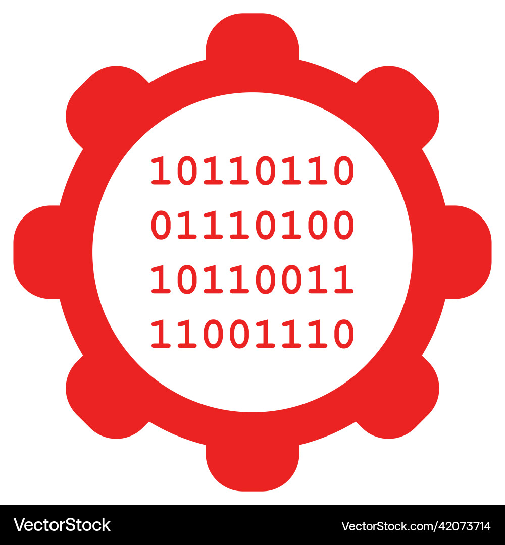 Binary code and wheel vector image