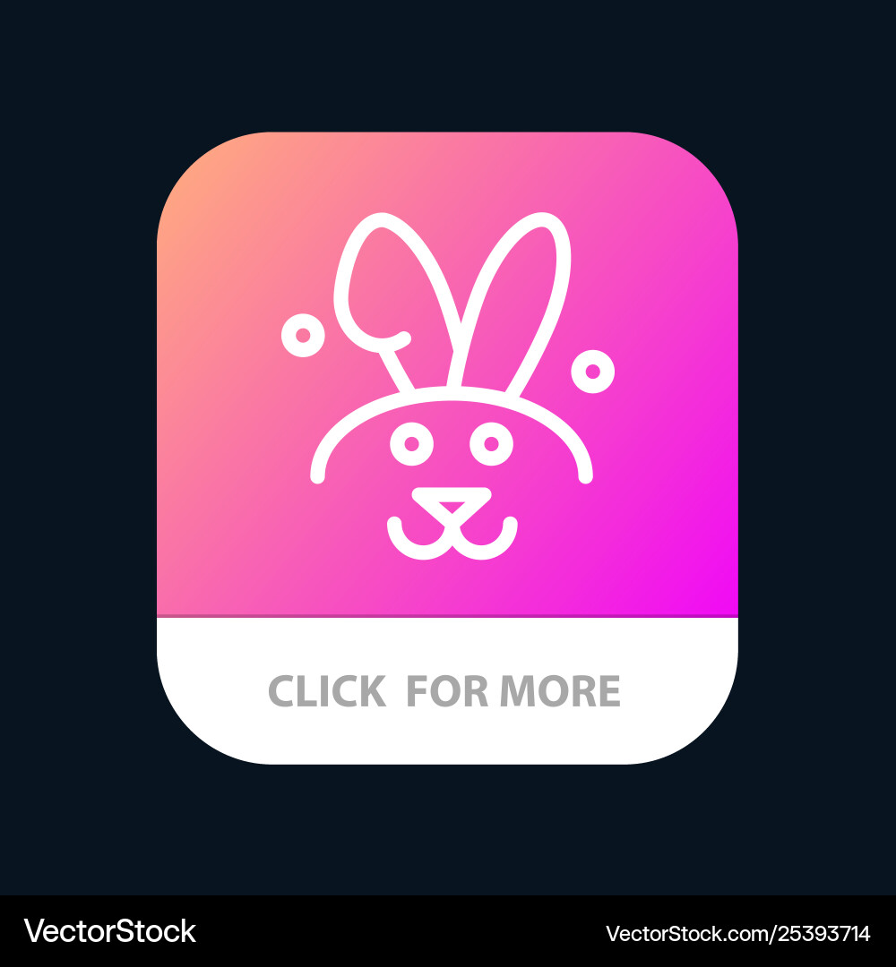 Bunny easter rabbit mobile app button android Bunny easter rabbit mobile app button android vector image