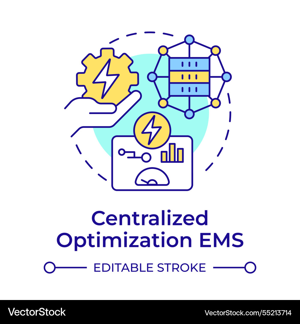 Centralized optimization ems multi color concept Centralized optimization ems multi color concept vector image