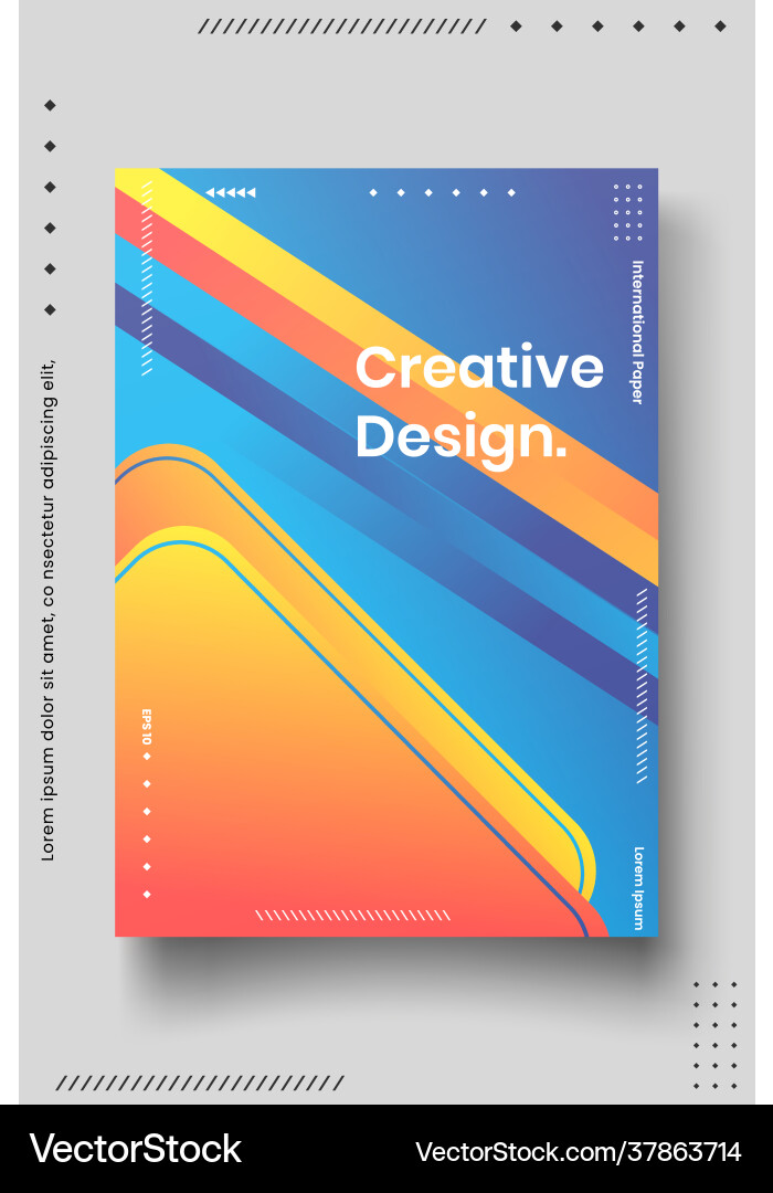 Cover design template set with abstract lines vector image
