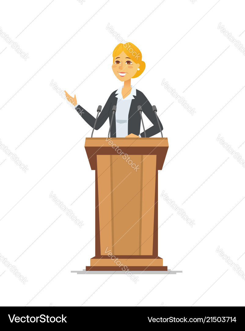 Female politician - cartoon people character Female politician - cartoon people character vector image