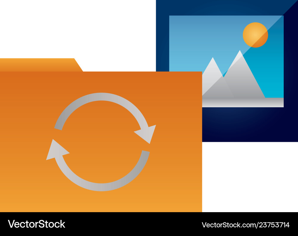 Folder file picture data reload vector image