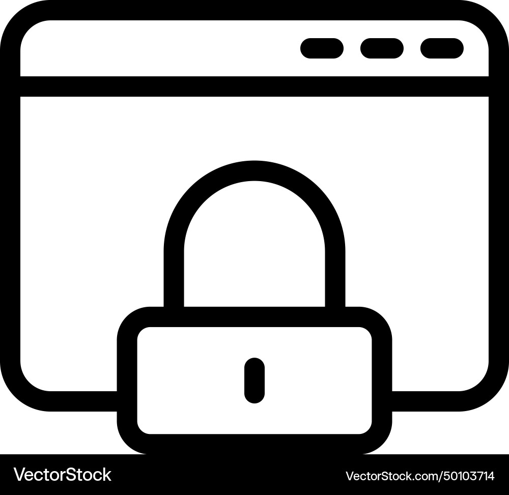 Lock website security icon with black Vector Image