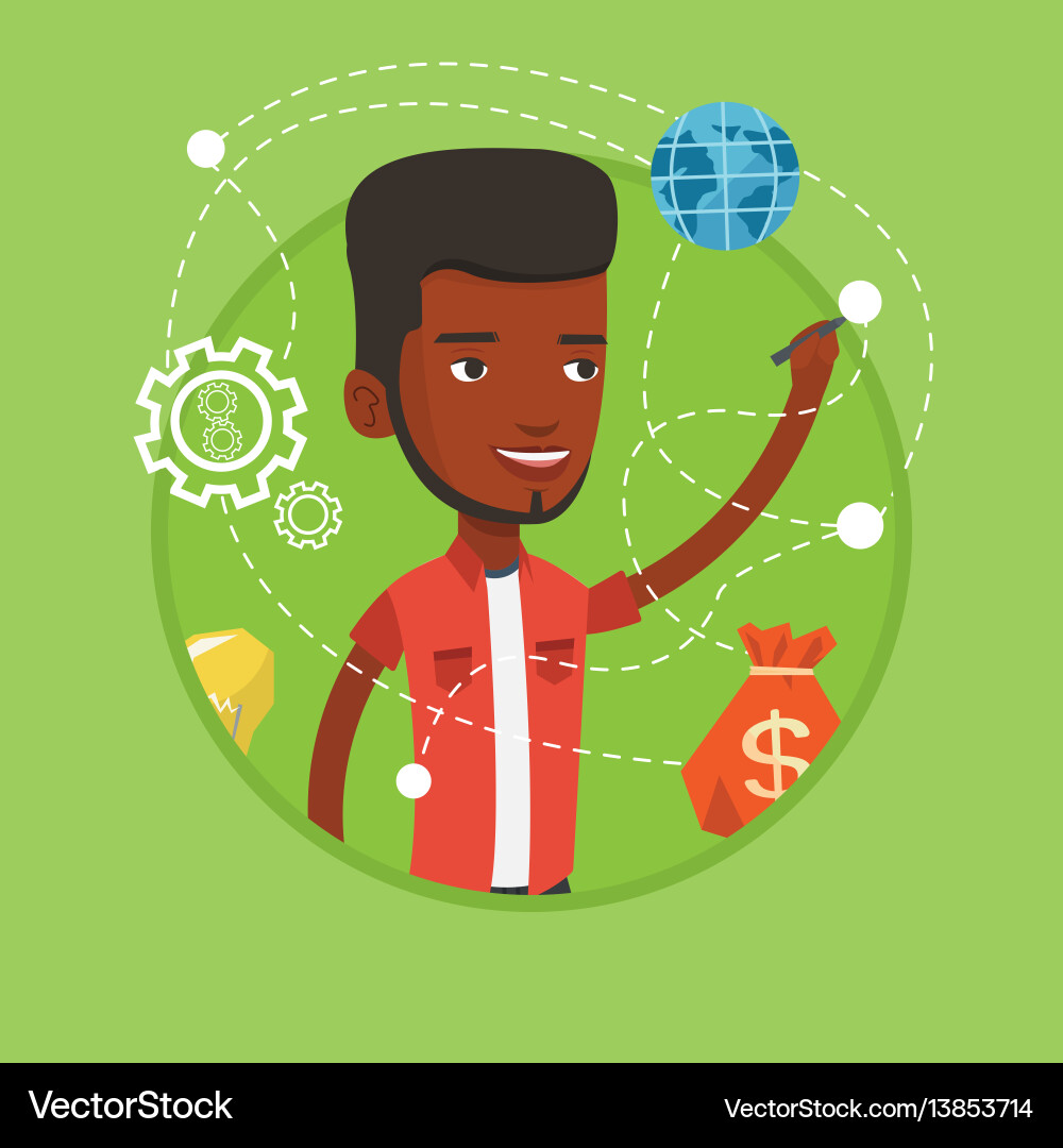 Man writing cloud computing on virtual screen Man writing cloud computing on virtual screen vector image
