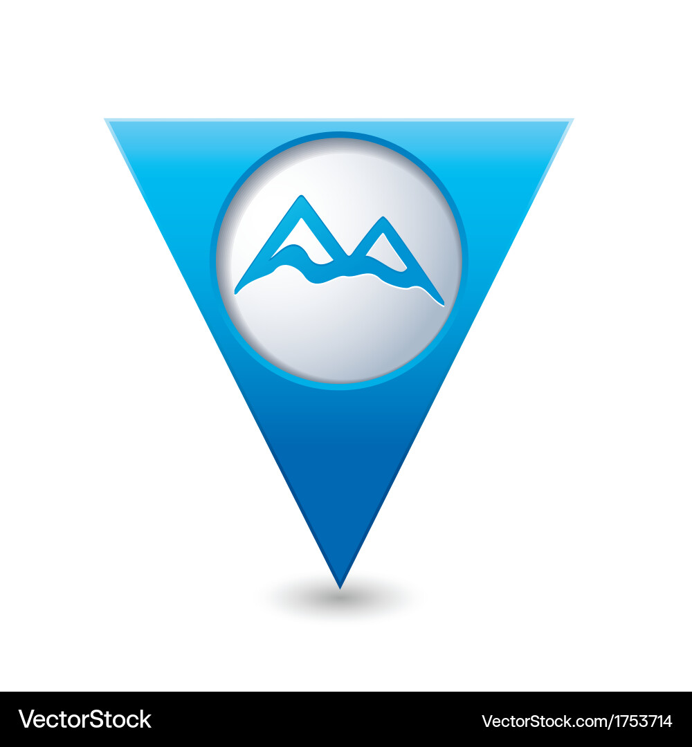 Mountain Map Pointer Icon vector image