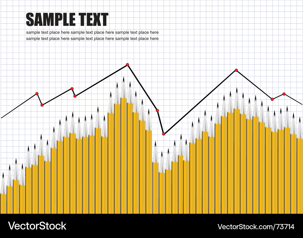 Pencil Chart - Rising Graph Vector Image