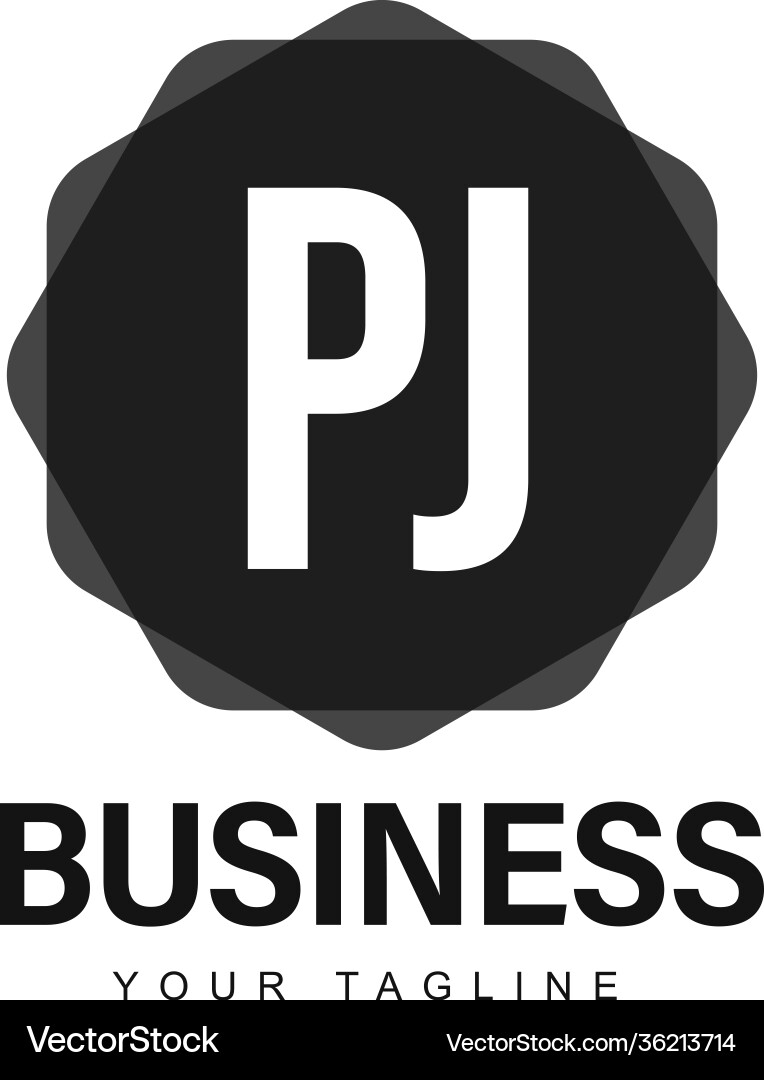 Pj initial a logo design with abstract style Pj initial a logo design with abstract style vector image