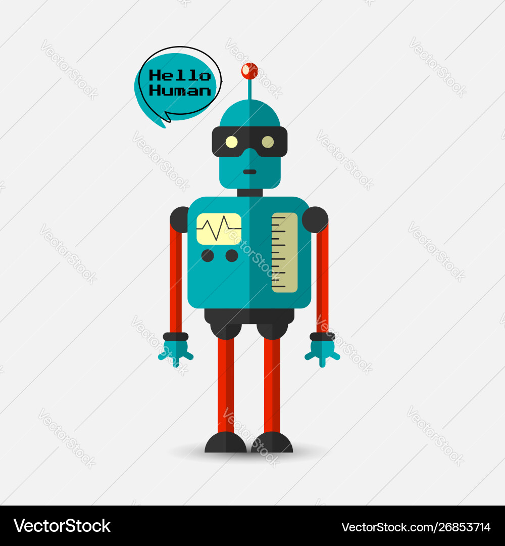 Retro Robot Icon - Chatbot vector image