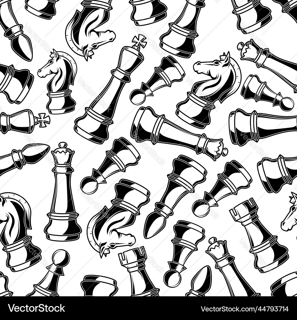 Seamless pattern with chess figures design Vector Image